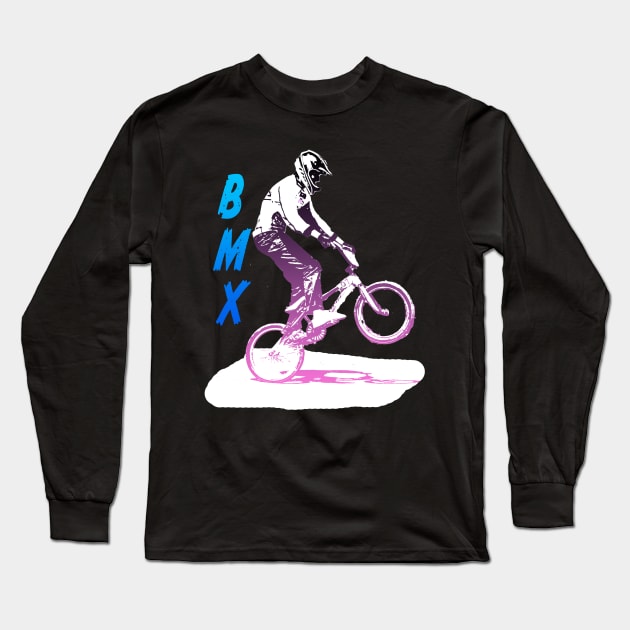 bmx Long Sleeve T-Shirt by rickylabellevie